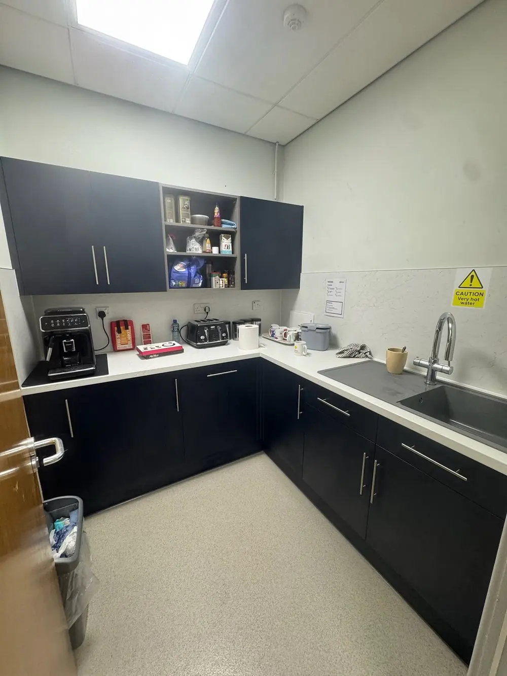 The office kitchen in daily use